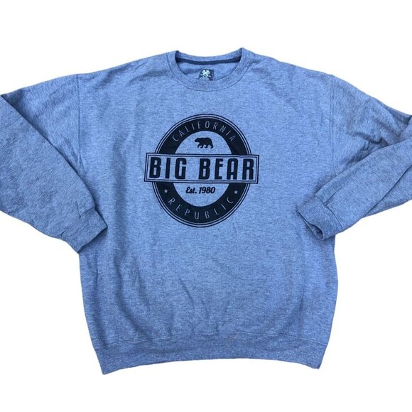 FRUIT OF THE LOOM BIG BEAR California Sweatshirt XL Mens Pullover Grey Irregular - Picture 1 of 7